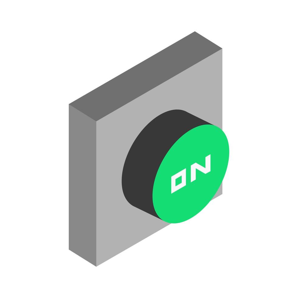Button on isometric on background vector