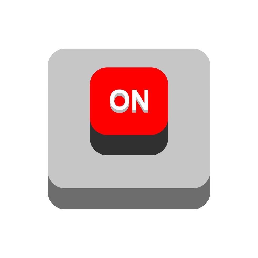Button on isometric on background vector