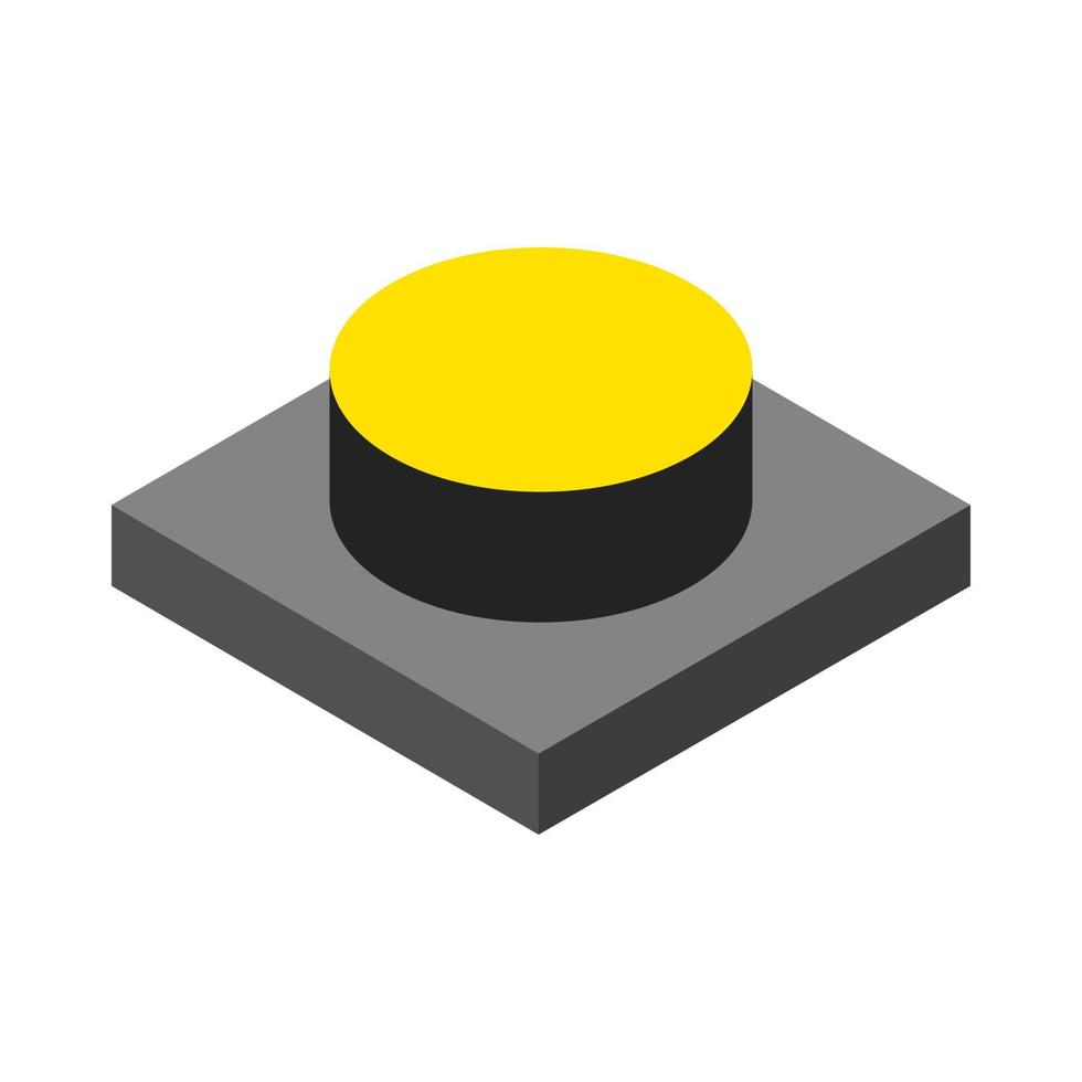 Isometric button on background vector