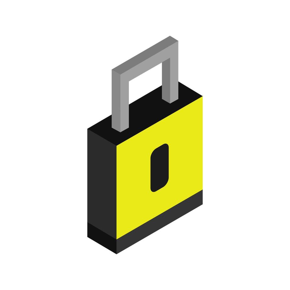 Isometric padlock on background vector