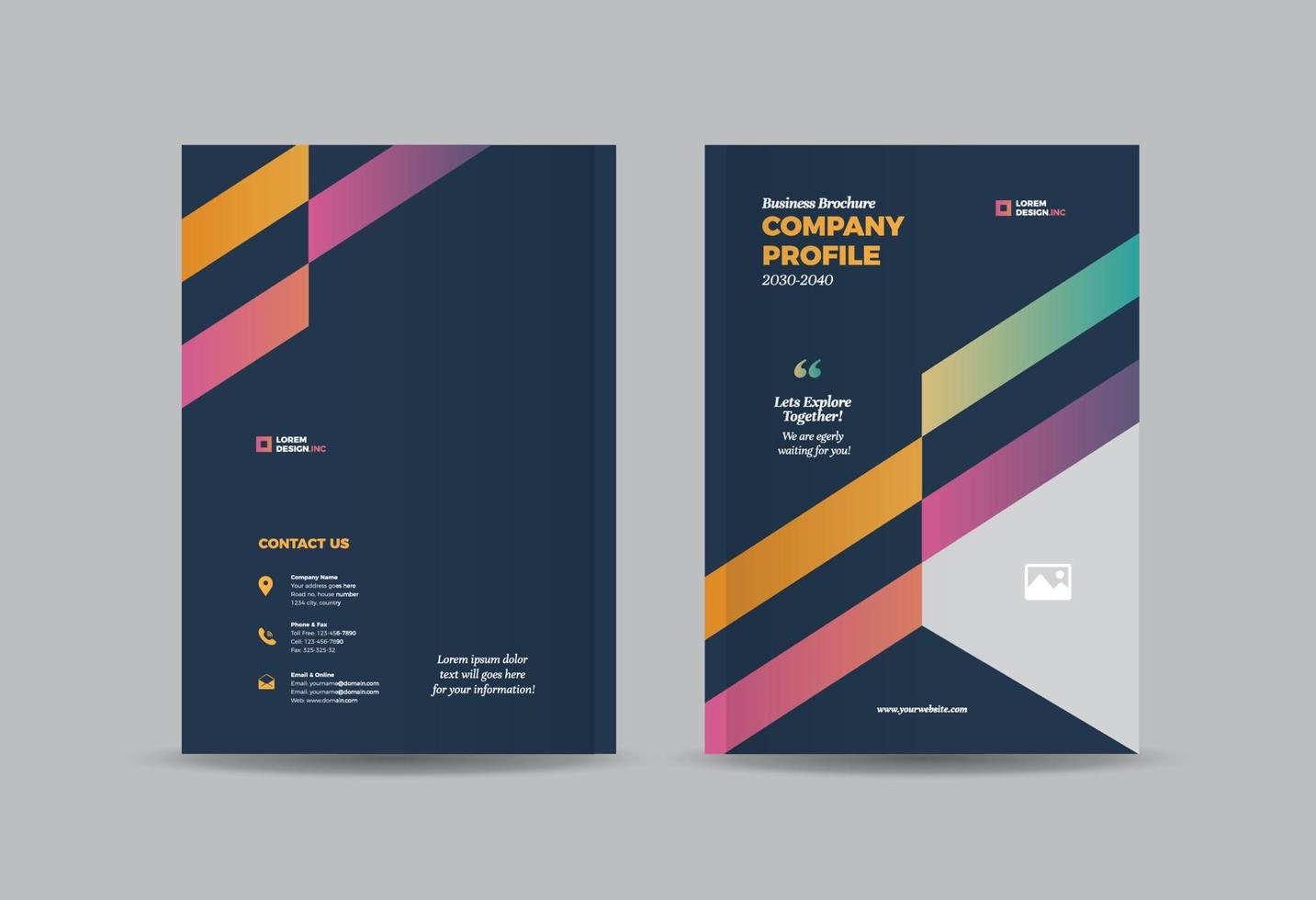 Business Brochure Cover Design or Annual Report and Company Profile Cover or Booklet and Catalog Cover vector