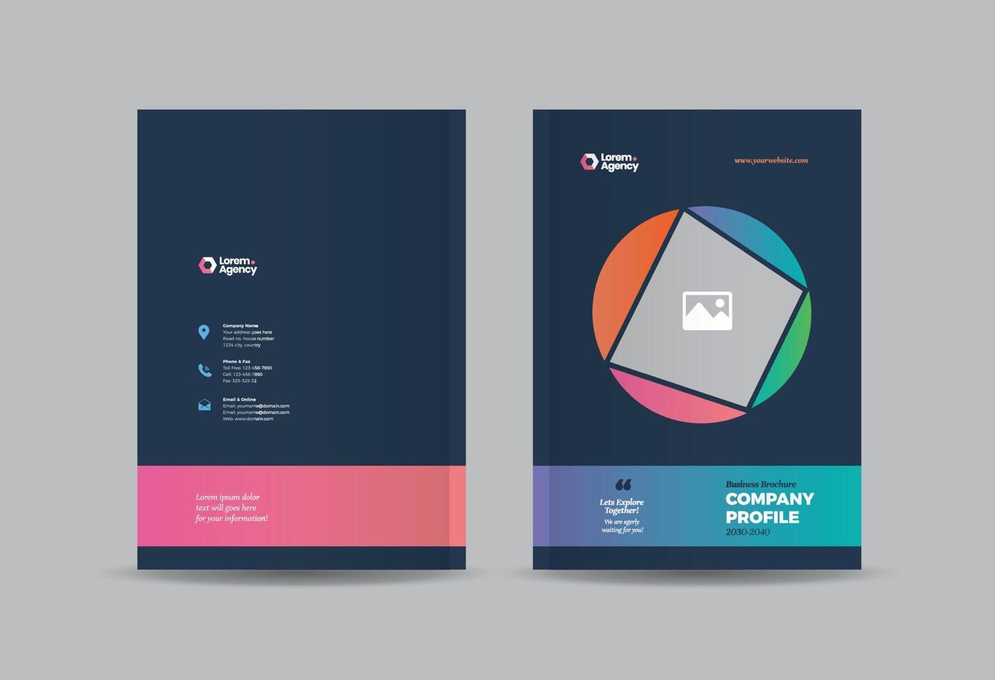 Business Brochure Cover Design or Annual Report and Company Profile Cover or Booklet and Catalog Cover vector