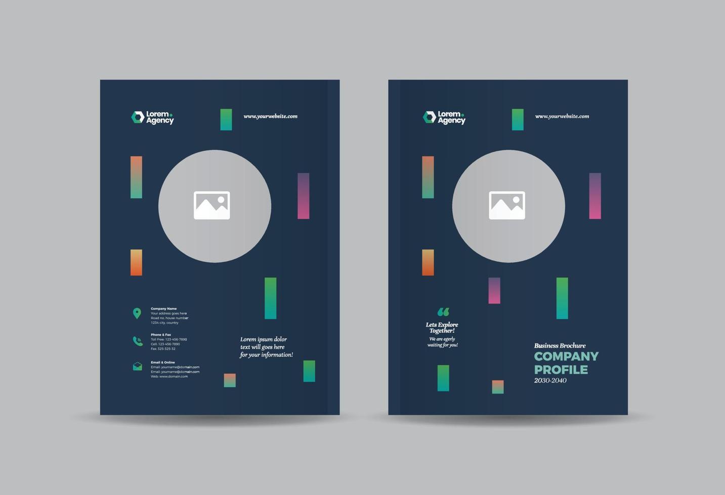 Business Brochure Cover Design or Annual Report and Company Profile Cover or Booklet and Catalog Cover vector