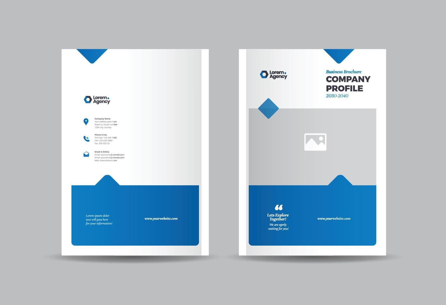 Business Brochure Cover Design or Annual Report and Company Profile Cover or Booklet and Catalog Cover vector
