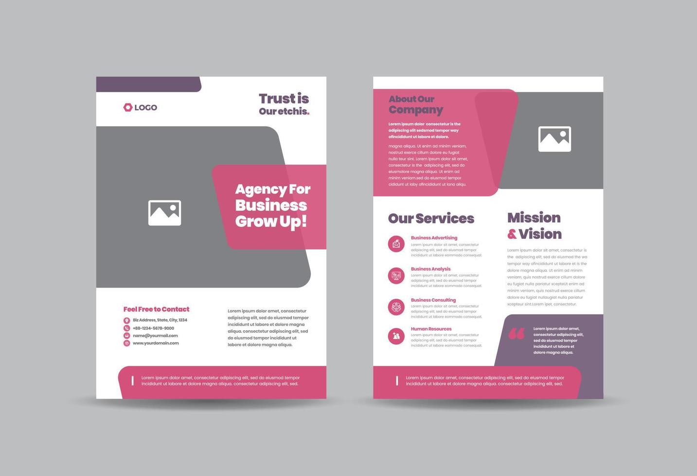 Corporate Business Flyer Design or Handout and leaflet design or Marketing sheet Brochure Design vector