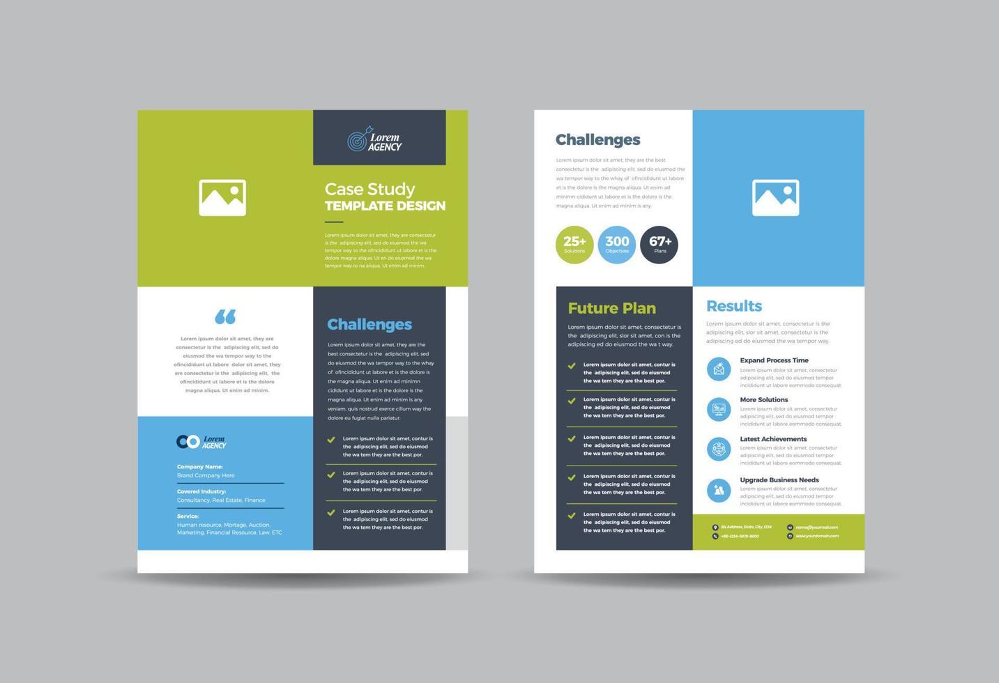 Business Case study or Marketing Sheet and Flyer Design vector