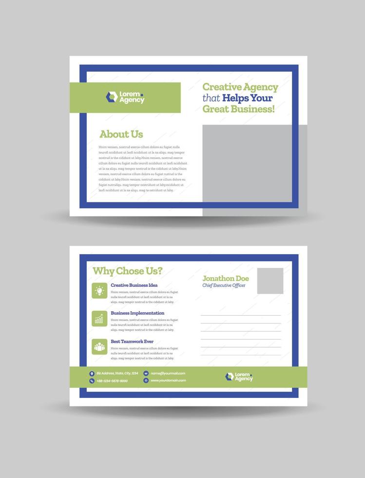 Corporate Business Postcard Design or Save The Date Invitation Card  or Direct Mail EDDM Design vector