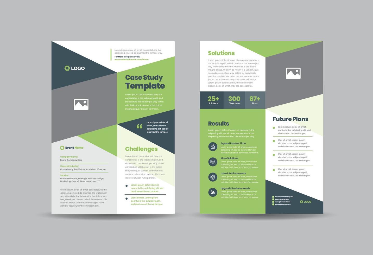 Business Case study or Marketing Sheet and Flyer Design vector