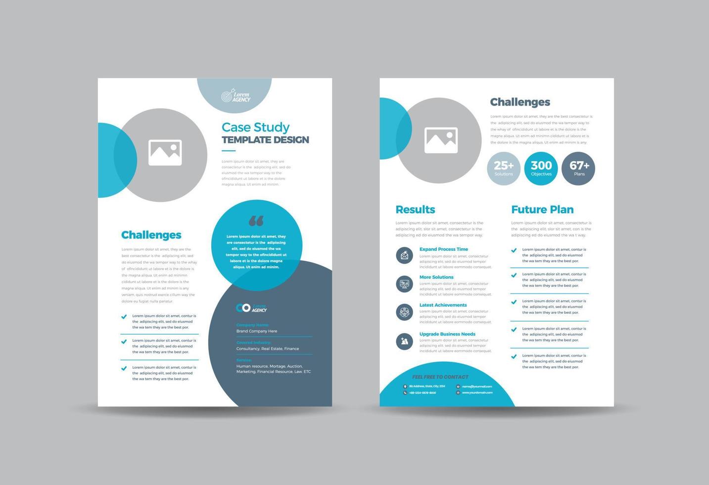 Business Case study or Marketing Sheet and Flyer Design vector