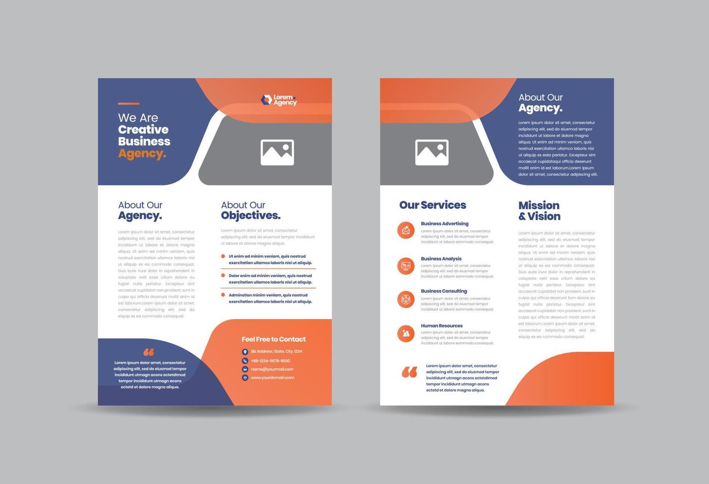 Corporate Business Flyer Design or Handout and leaflet design or Marketing sheet Brochure Design vector