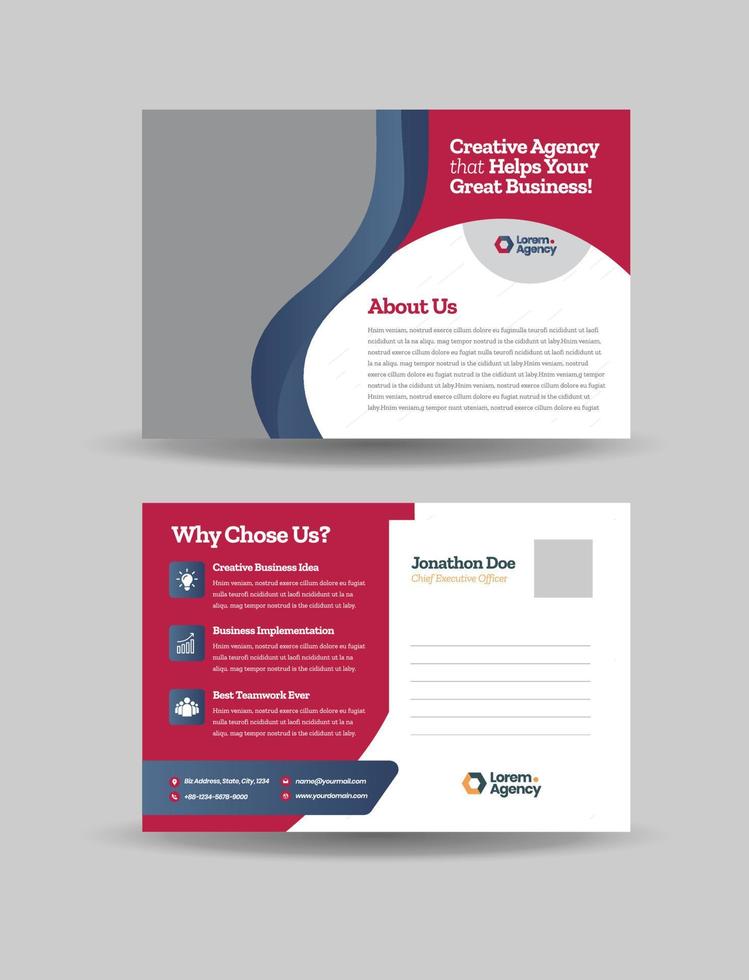 Corporate Business Postcard Design or Save The Date Invitation Card  or Direct Mail EDDM Design vector