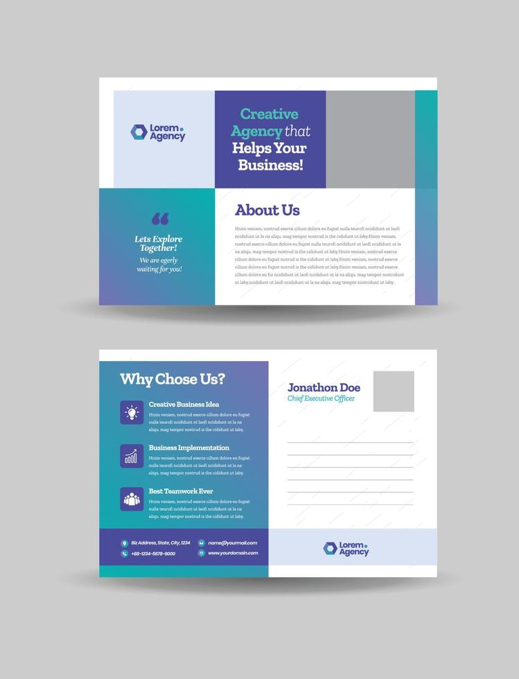 Corporate Business Postcard Design or Save The Date Invitation Card  or Direct Mail EDDM Design vector