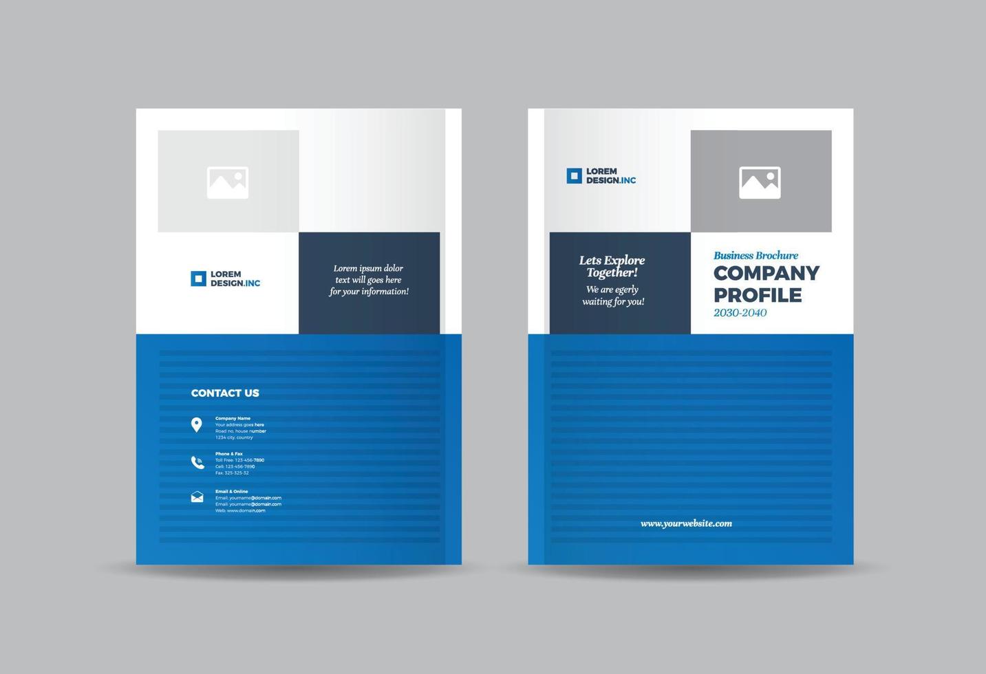 Business Brochure Cover Design or Annual Report and Company Profile Cover or Booklet and Catalog Cover vector