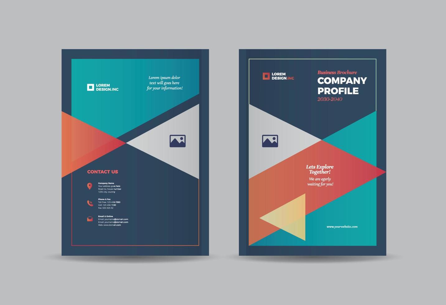 Business Brochure Cover Design or Annual Report and Company Profile Cover or Booklet and Catalog Cover vector