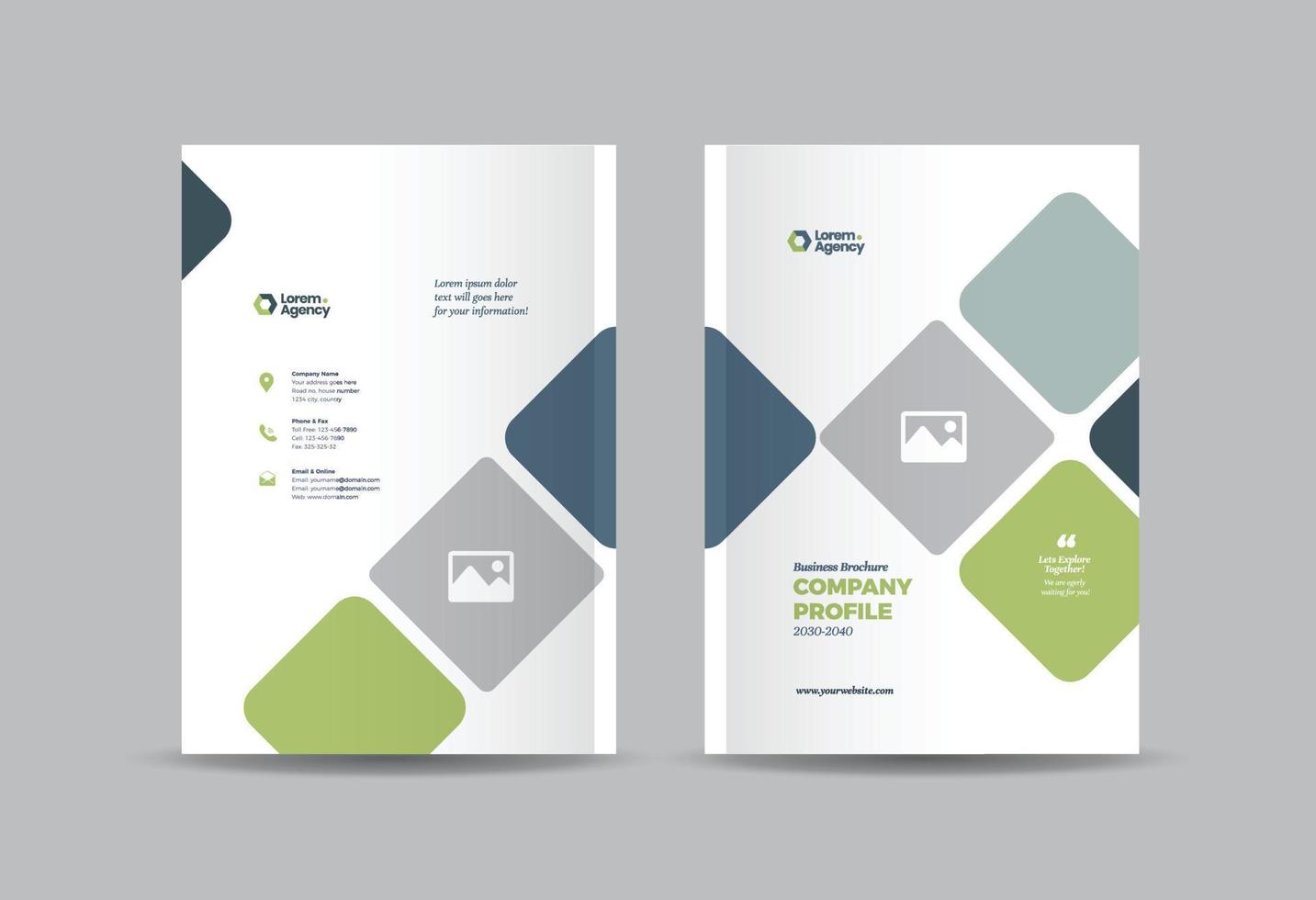 Business Brochure Cover Design or Annual Report and Company Profile Cover or Booklet and Catalog Cover vector