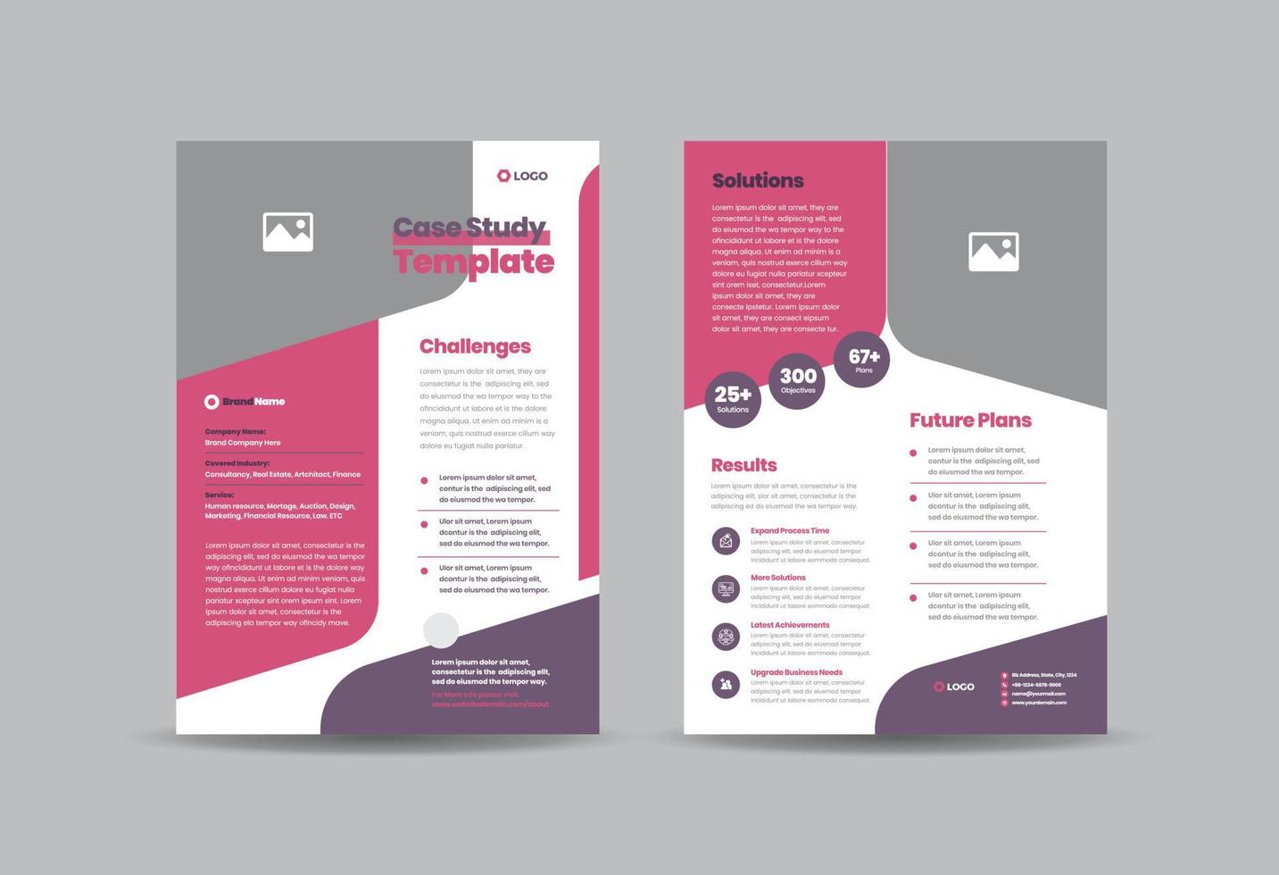 Business Case study or Marketing Sheet and Flyer Design vector