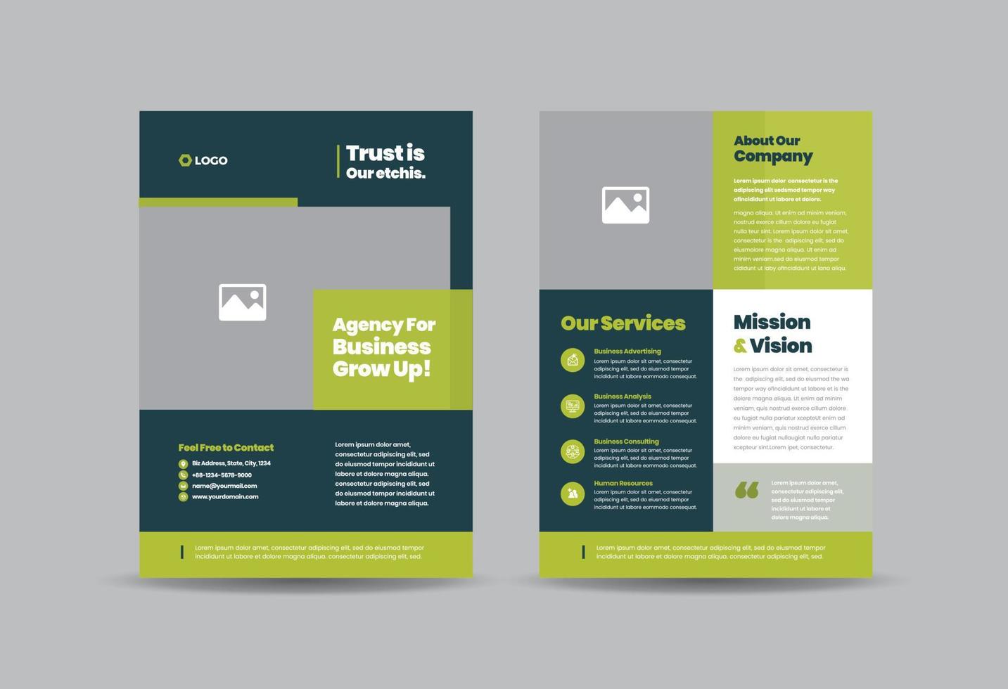 Corporate Business Flyer Design or Handout and leaflet design or Marketing sheet Brochure Design vector