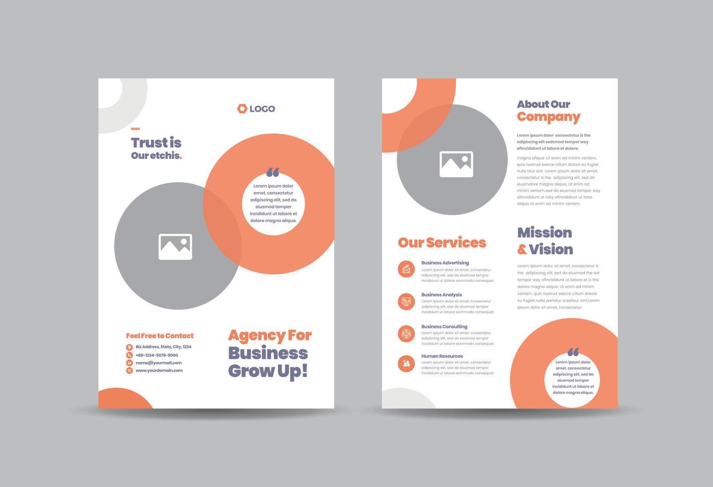 Corporate Business Flyer Design or Handout and leaflet design or Marketing sheet Brochure Design vector