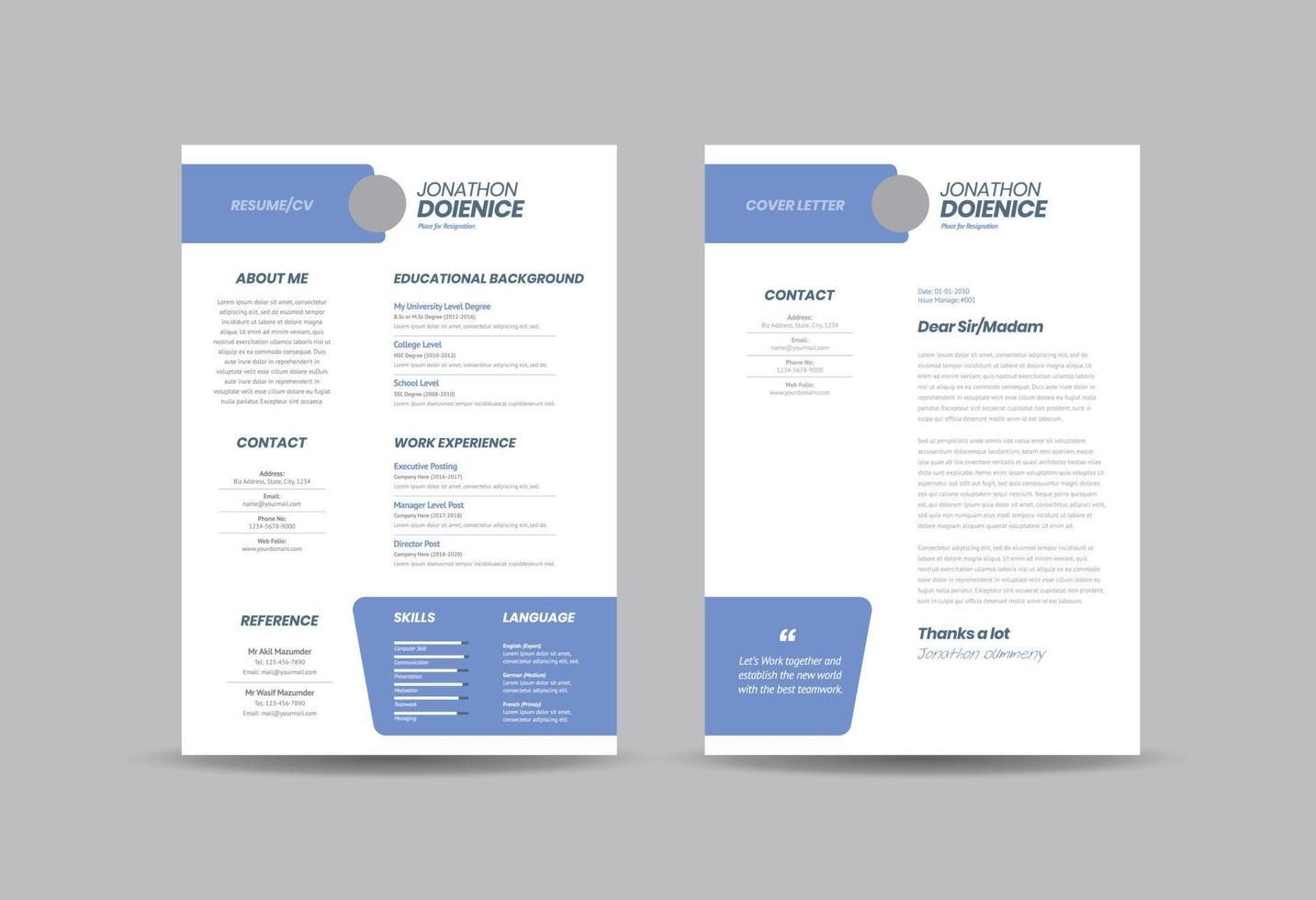 Curriculum Vitae Cv Resume Template Design Or Personal Details For Job Application Vector Art At Vecteezy