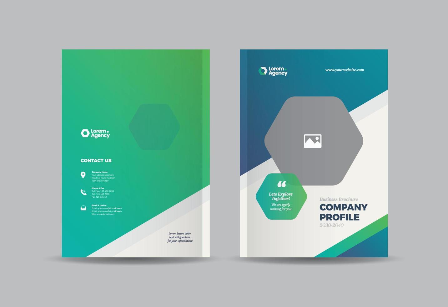 Business Brochure Cover Design or Annual Report and Company Profile Cover or Booklet and Catalog Cover vector