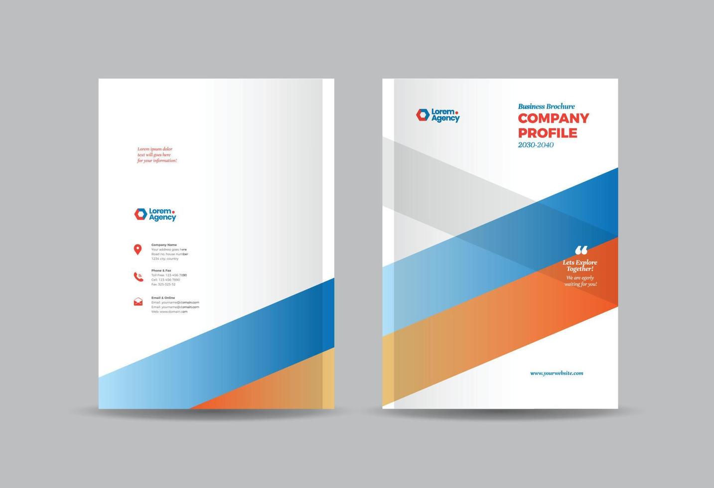 Business Brochure Cover Design or Annual Report and Company Profile Cover or Booklet and Catalog Cover vector