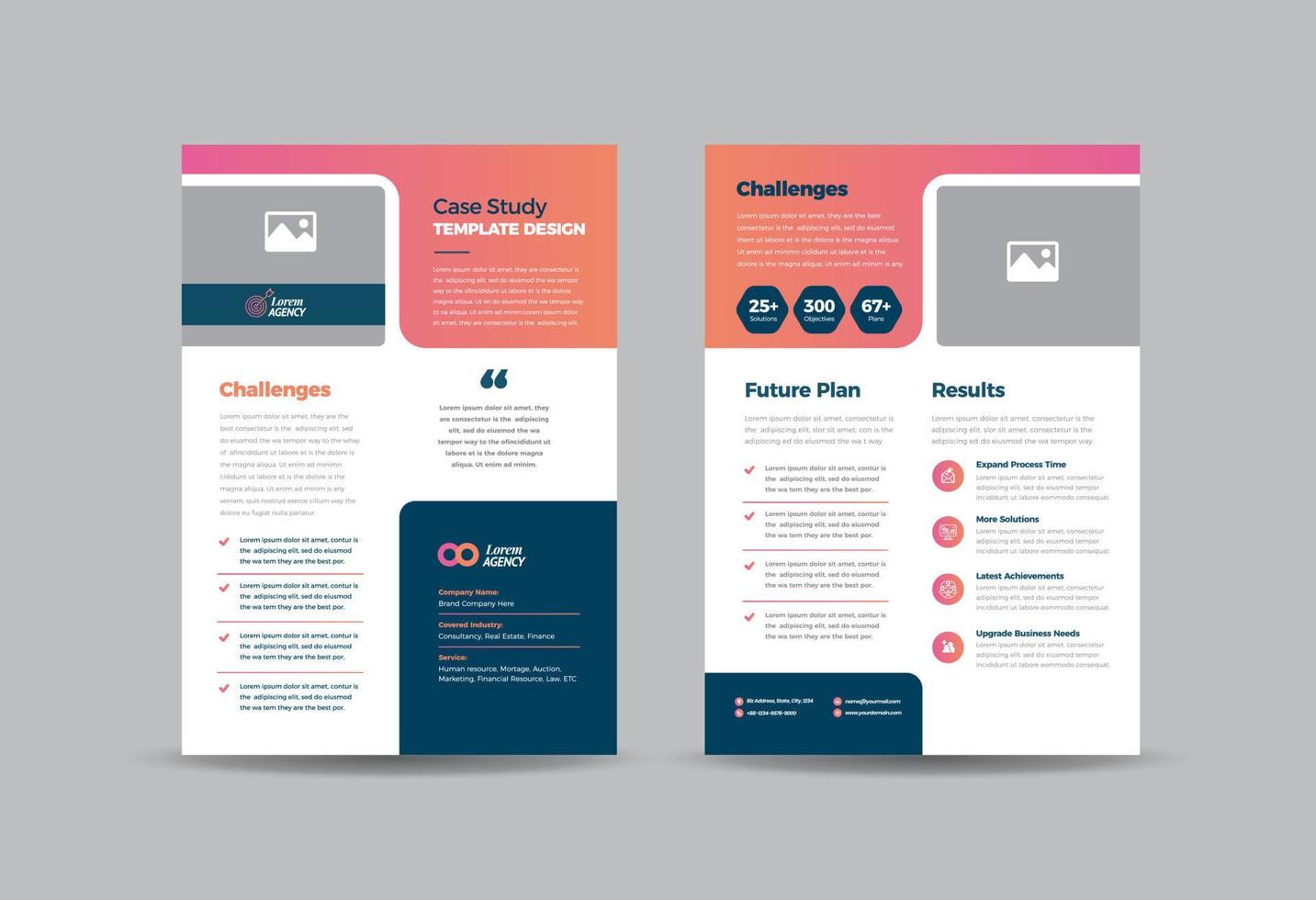 Business Case study or Marketing Sheet and Flyer Design vector