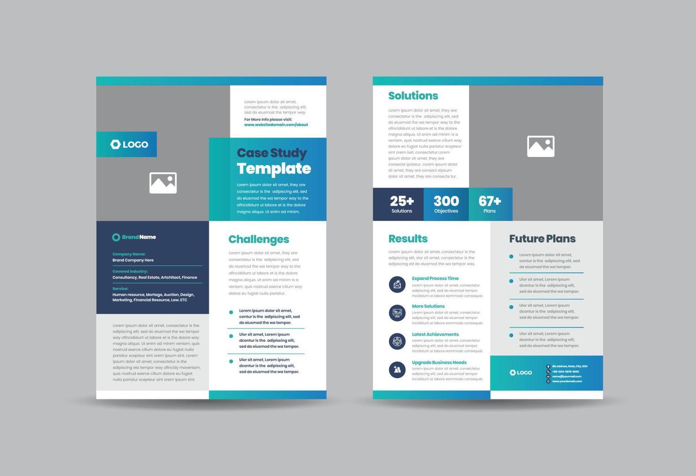 Business Case study or Marketing Sheet and Flyer Design vector