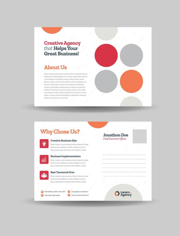 Corporate Business Postcard Design or Save The Date Invitation Card  or Direct Mail EDDM Design vector