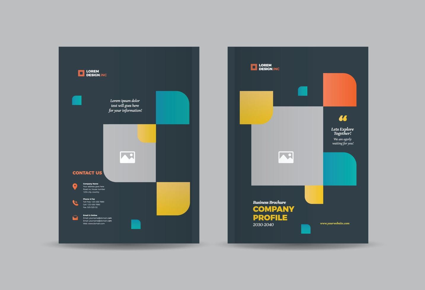 Business Brochure Cover Design or Annual Report and Company Profile Cover or Booklet and Catalog Cover vector