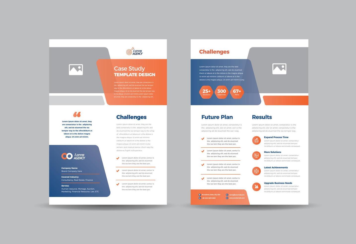 Business Case study or Marketing Sheet and Flyer Design vector