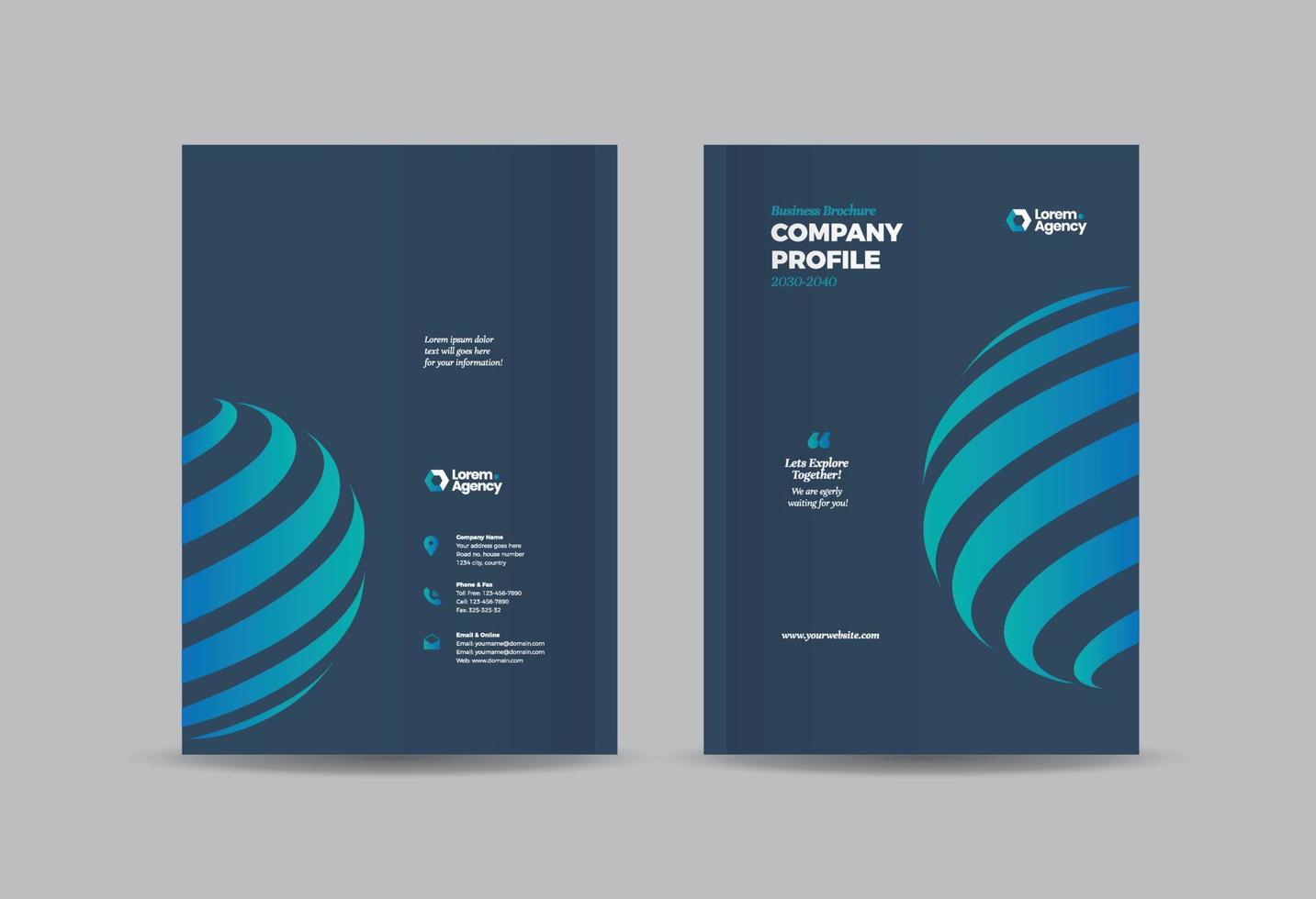 Business Brochure Cover Design or Annual Report and Company Profile Cover or Booklet and Catalog Cover vector