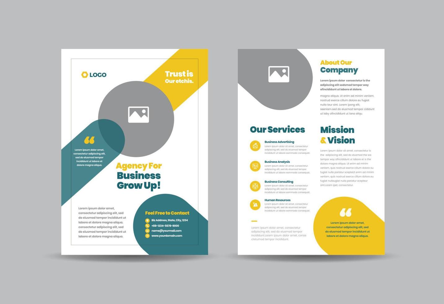 Corporate Business Flyer Design or Handout and leaflet design or Marketing sheet Brochure Design vector