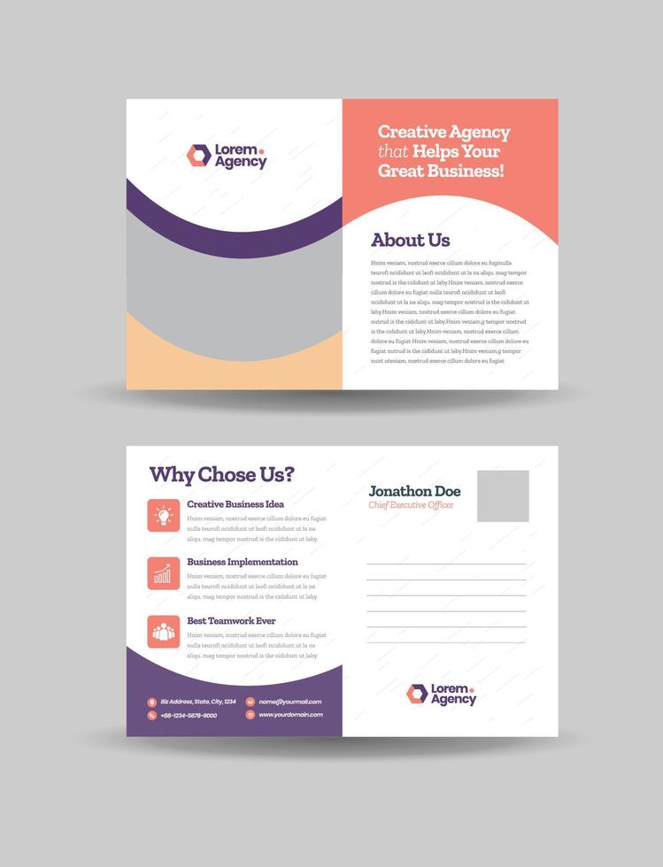 Corporate Business Postcard Design or Save The Date Invitation Card  or Direct Mail EDDM Design vector