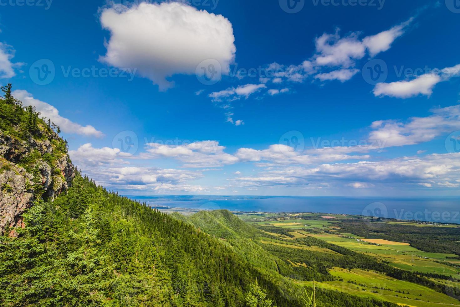 Beautiful panoramic view from the top of St-Joseph mountain, Quebec. photo