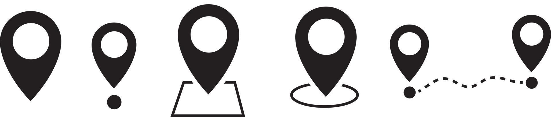 Map pointer icons set. Map pin vector