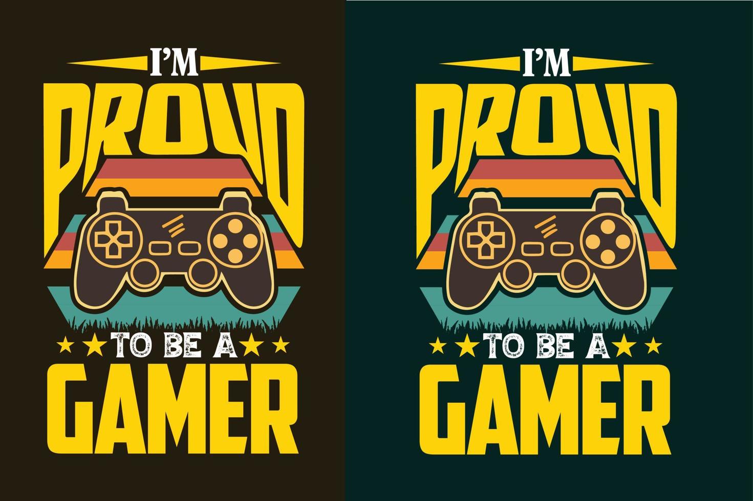 Estoy orgulloso de ser un diseño de camiseta retro de tipografía de juegos de jugador con gráficos de joystick para juegos vector