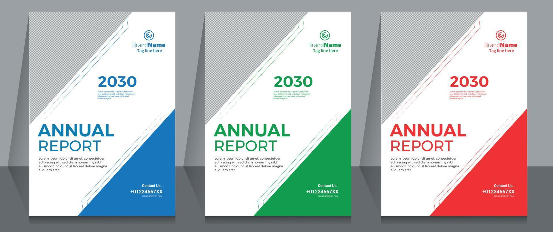 Annual Report Corporate Brochure Cover Template Layout Design. vector