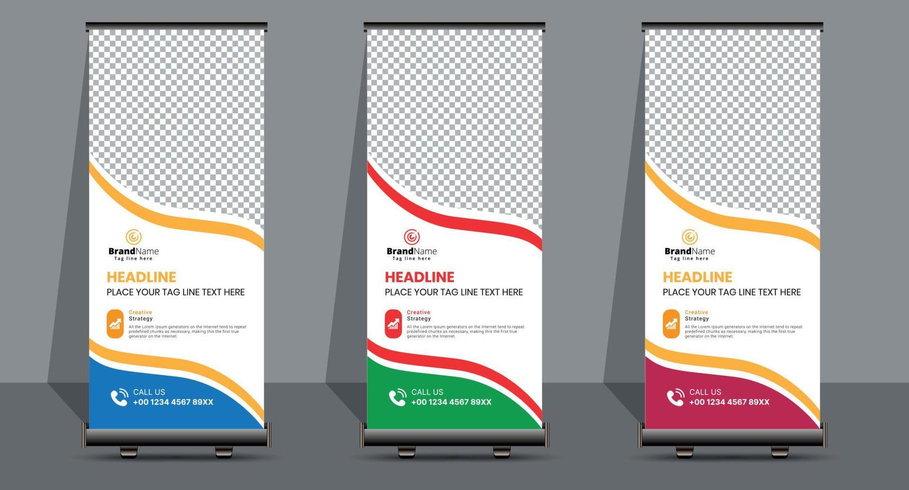 Creative Business Roll Up Signage Banner Template Design. vector