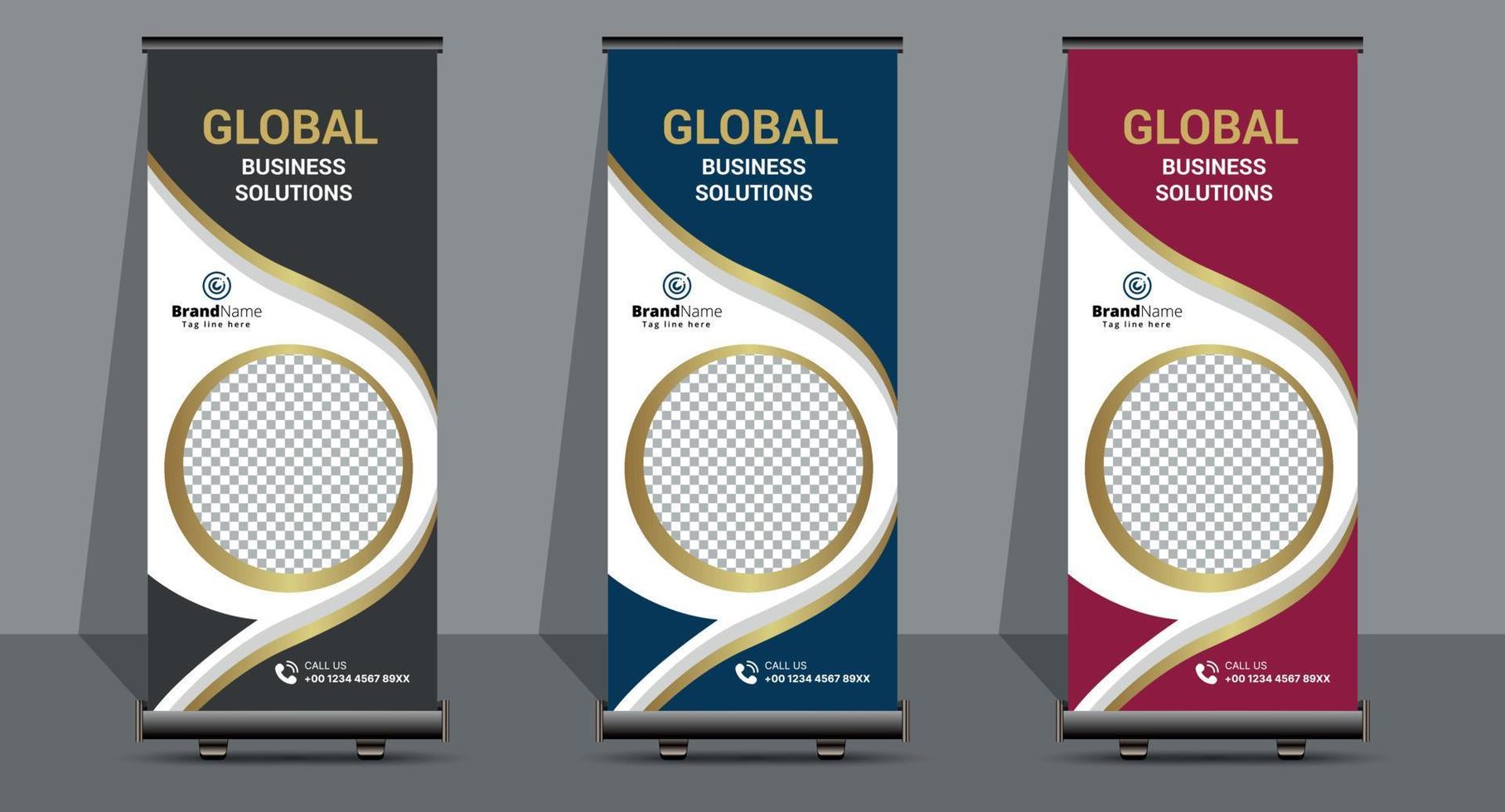 Creative Business Roll Up Signage Banner Template Design. vector