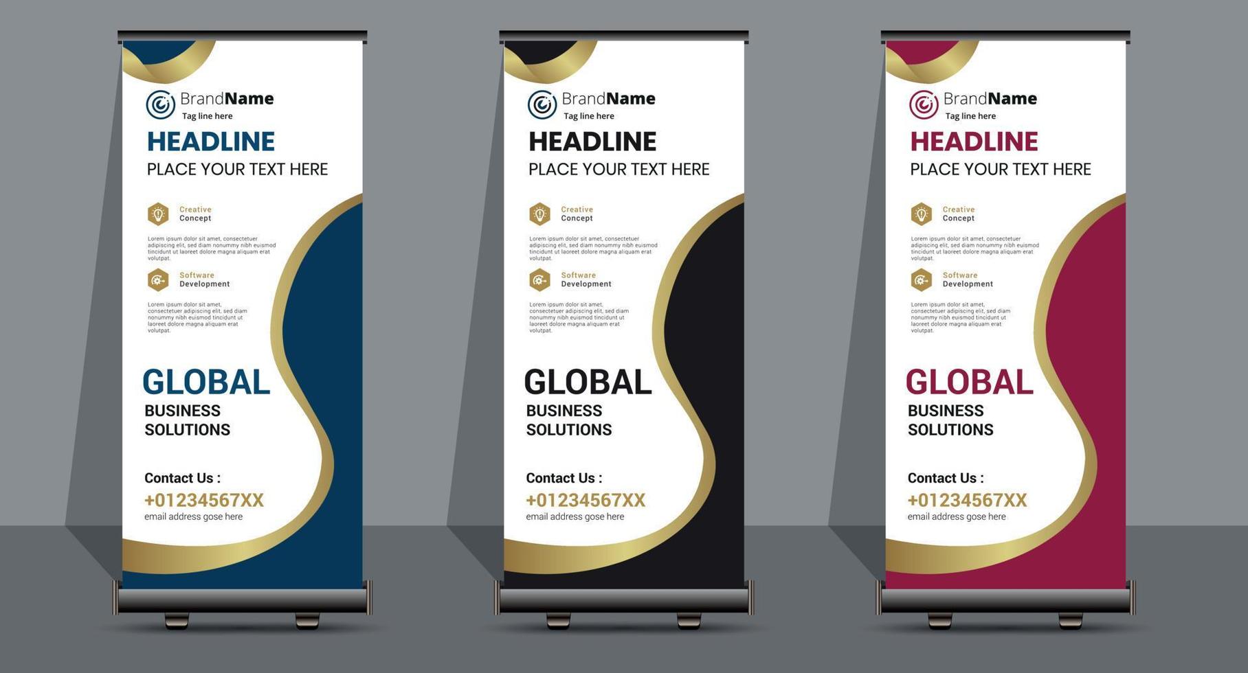 Creative Business Roll Up Signage Banner Template Design. vector