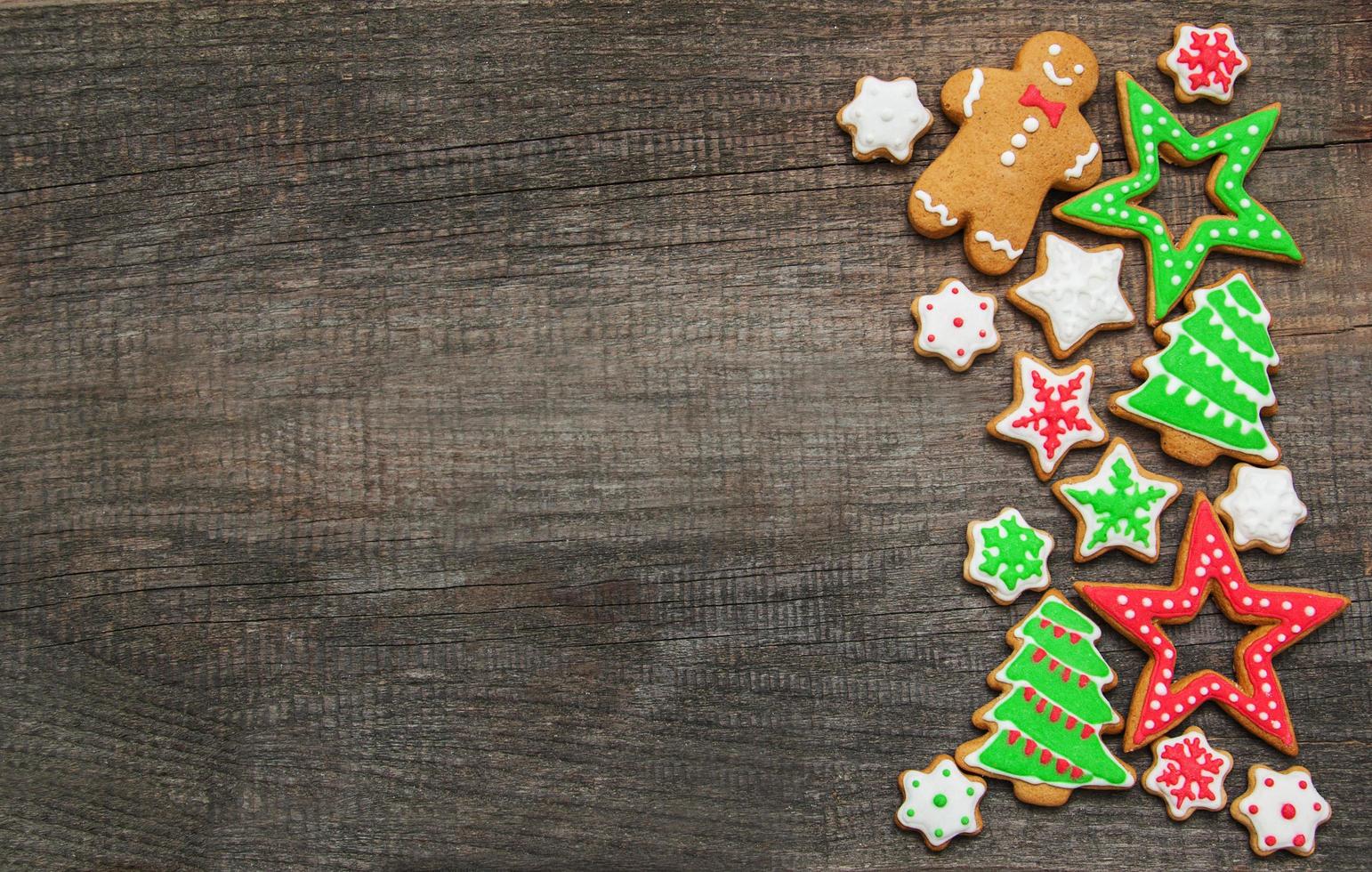 Christmas ginger and honey colorful cookies photo