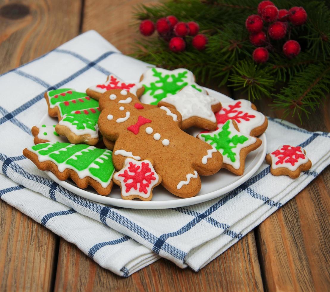 Christmas ginger and honey colorful cookies photo