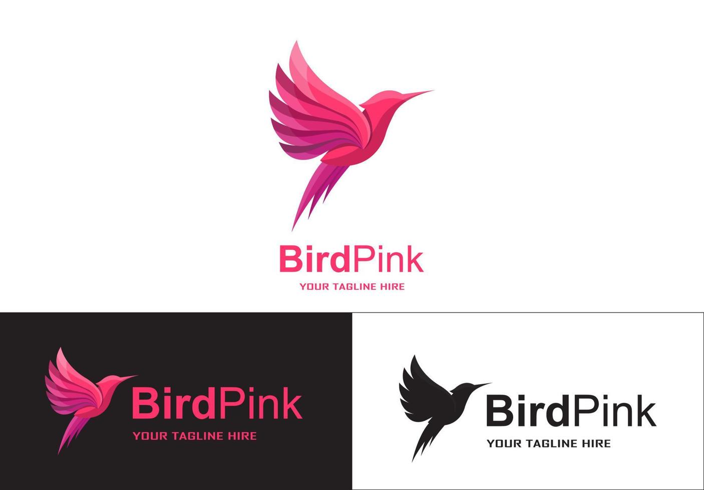 pink bird gradient logo concept vector