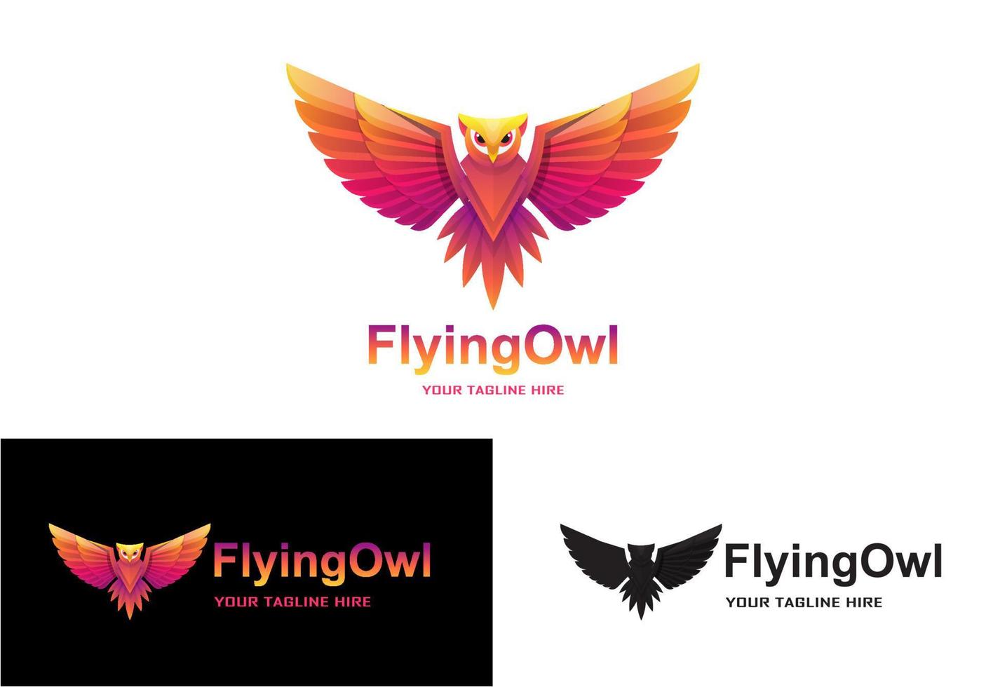 owl gradient logo concept vector