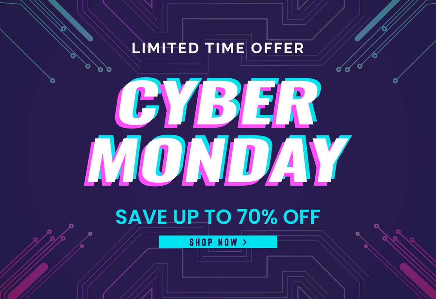 cyber monday sale background template vector