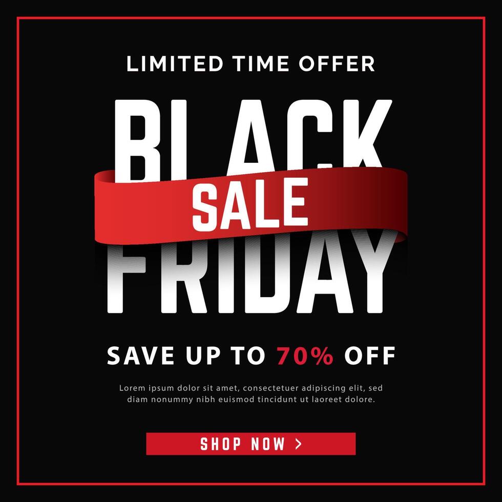 black friday sale social media post template vector