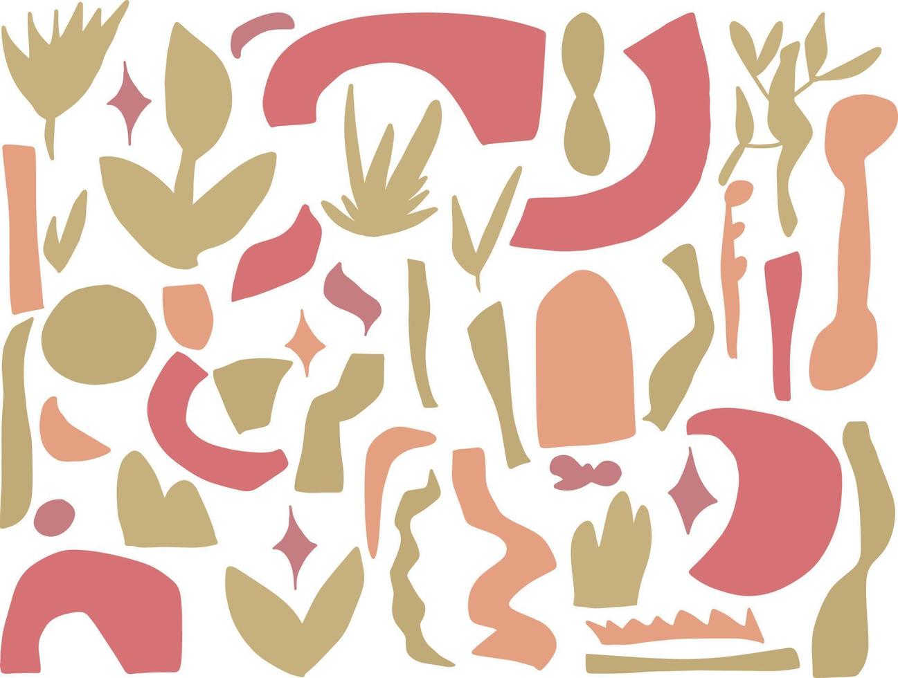 Abstract doodle shapes. Contemporary hand drawn geometric objects trendy design, scribble mega set boho style. Vector illustration.