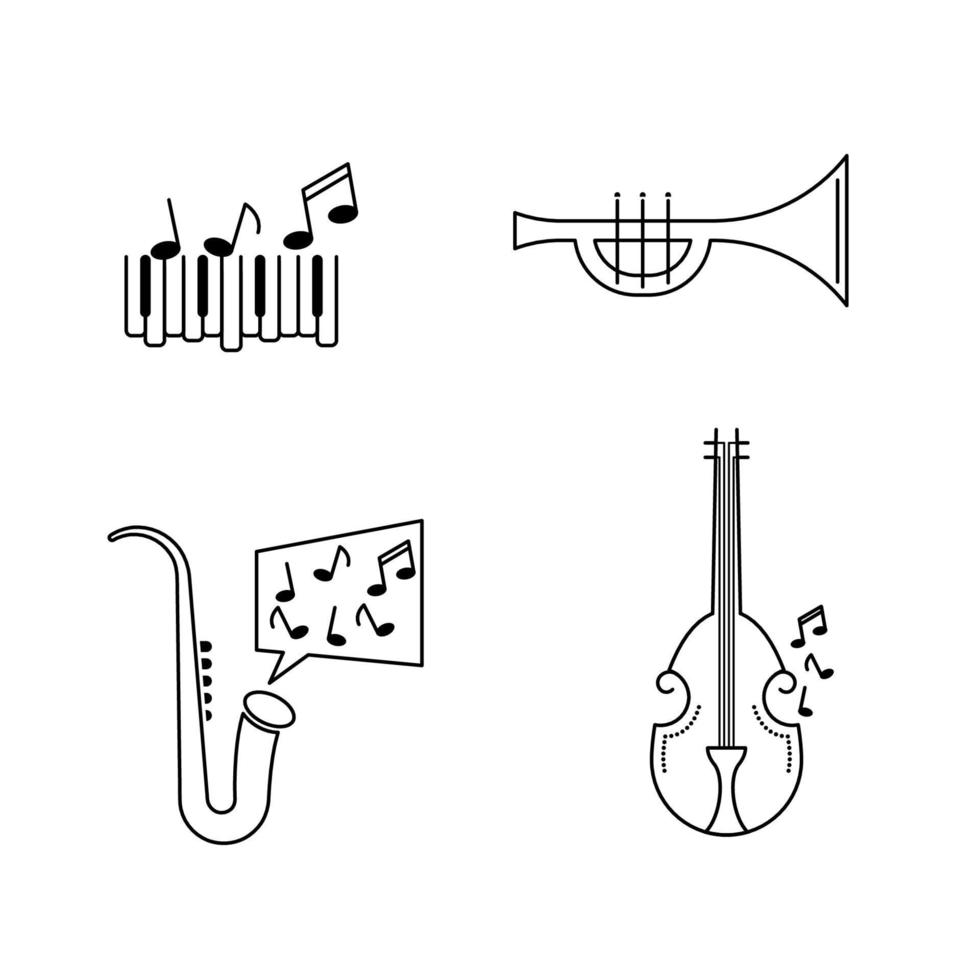 Diseño de ilustración de vector de icono de música de jazz