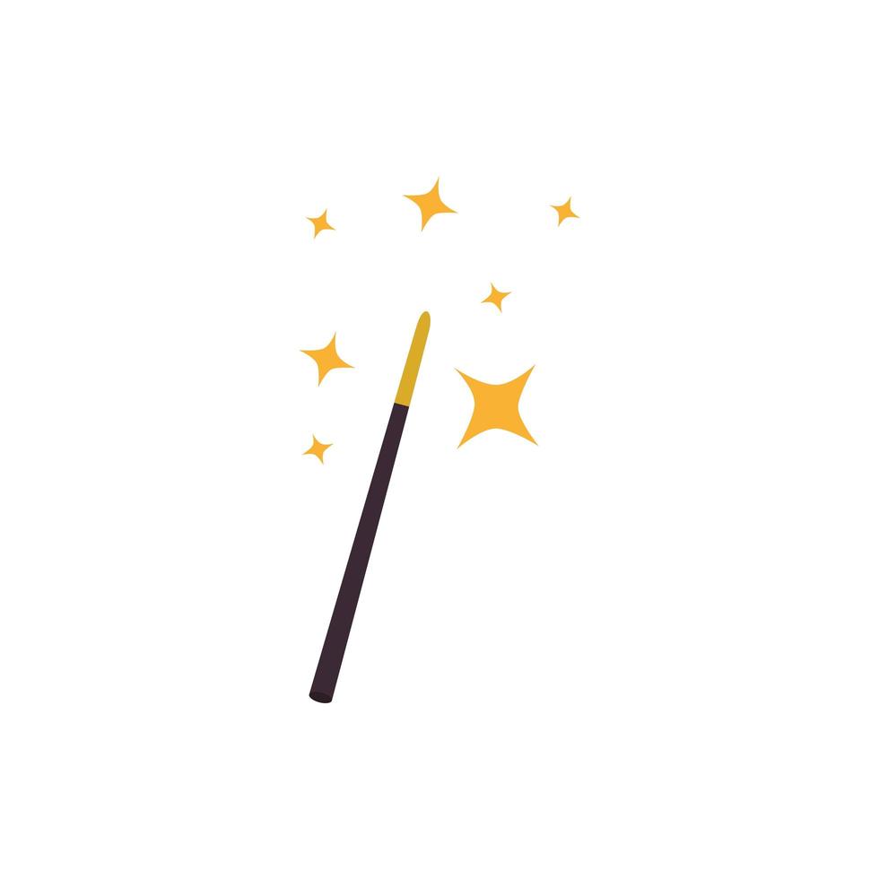 fairytale magic wand fantastic isolated icon vector