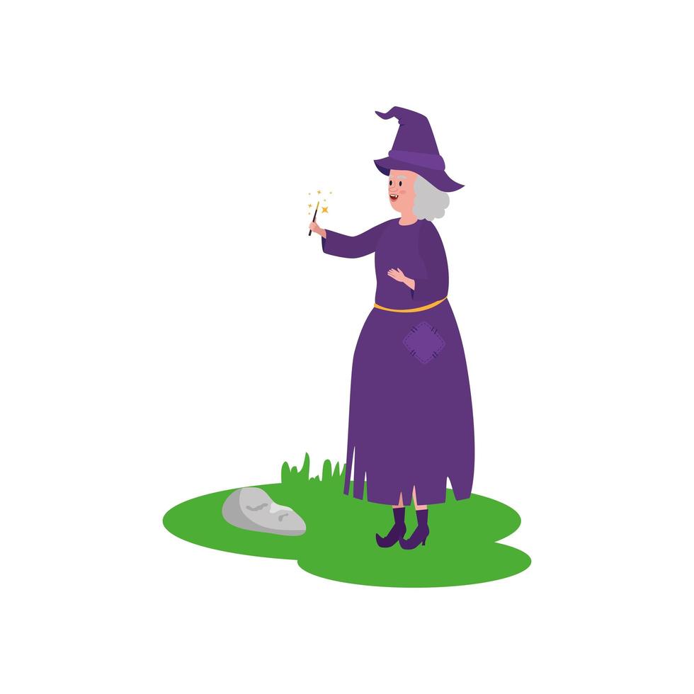 witch of fairytale isolated icon vector